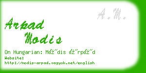 arpad modis business card